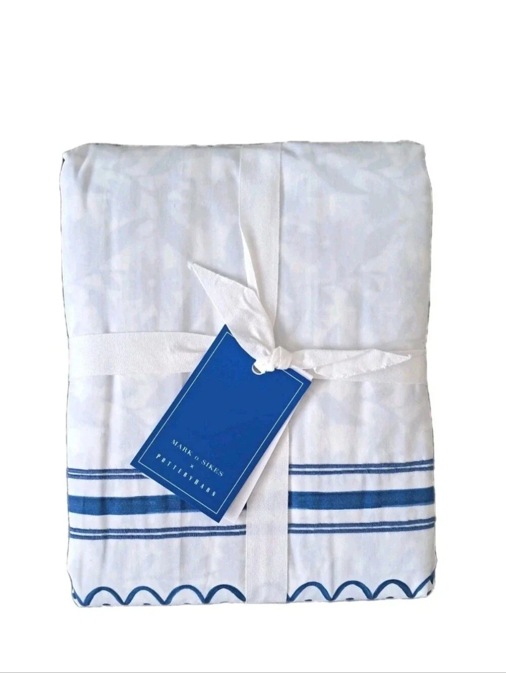 Pottery Barn Mark D. Sikes Pixie Scallop Reversible Duvet Cover Full/Queen NWT